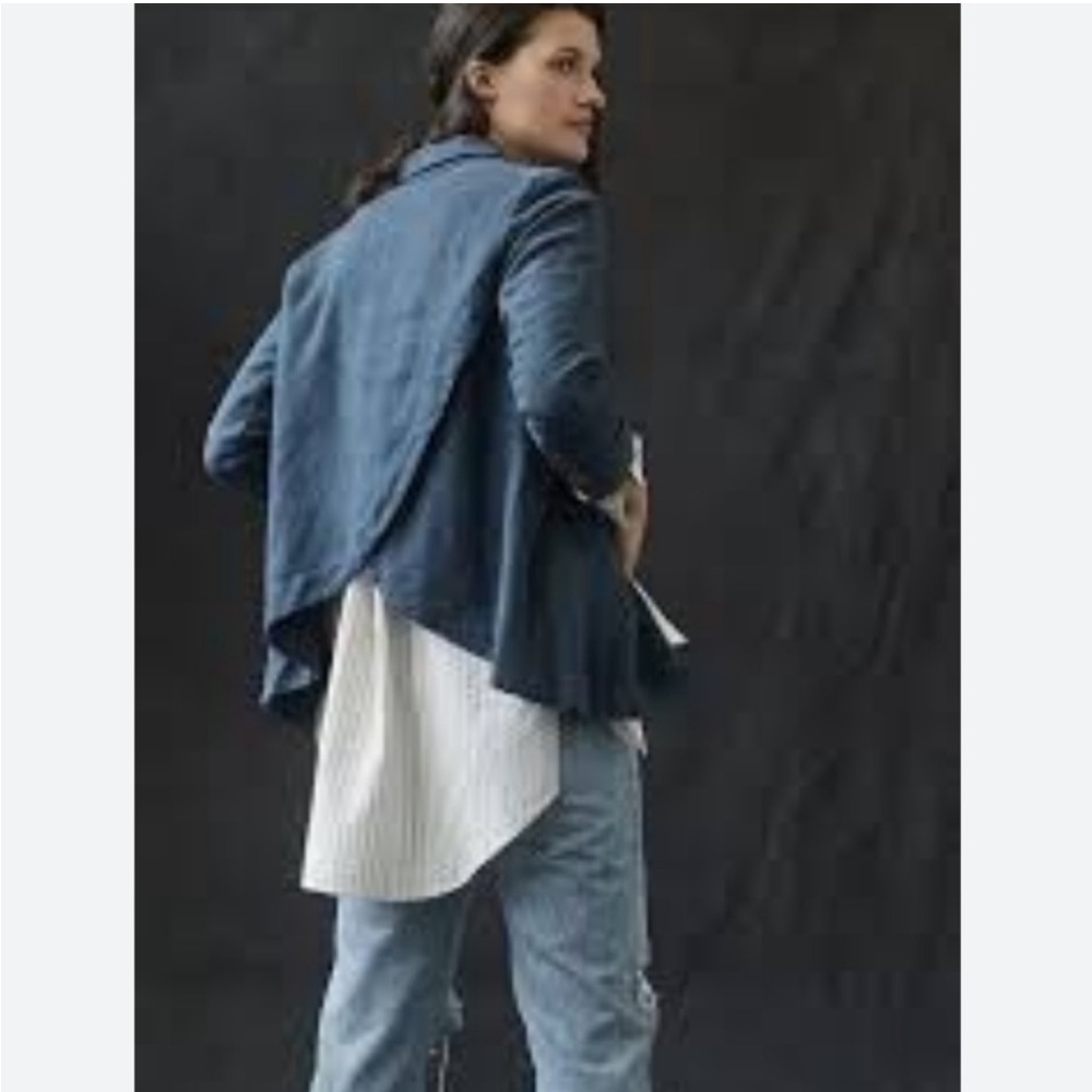Anthropologie Vintage Washed Blazer Size 6 - Picture 2 of 12
